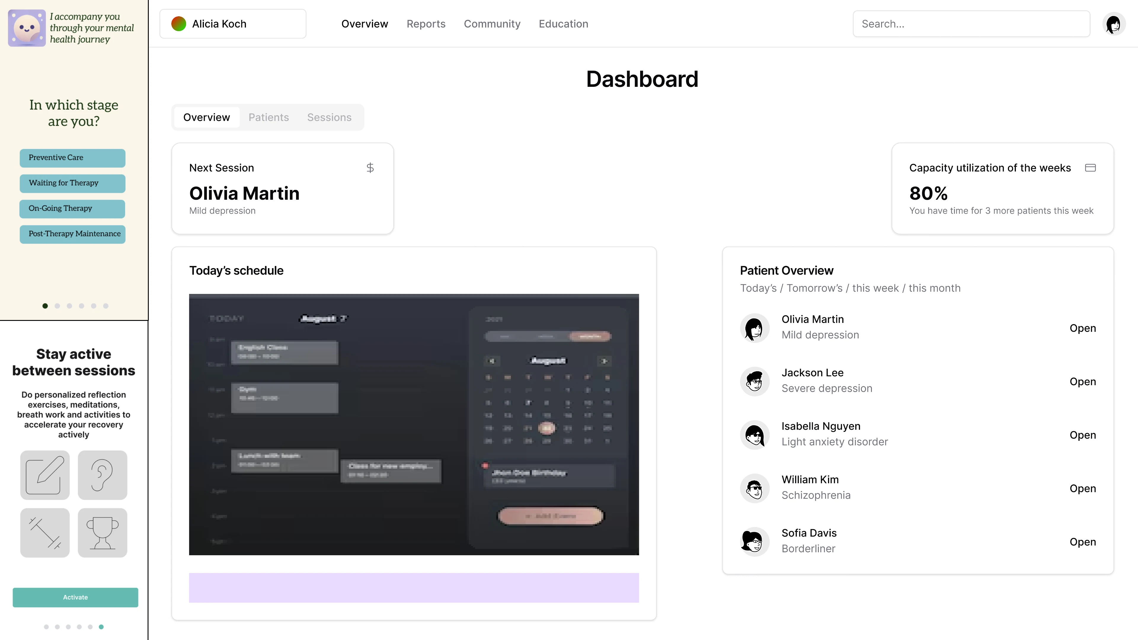 User interface iterations.
